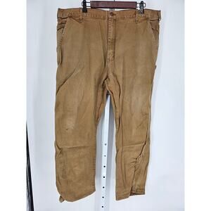 Dickies men's Tan Cotton Relaxed Fit Gabardine Straight Leg Pants Size 40 X 32